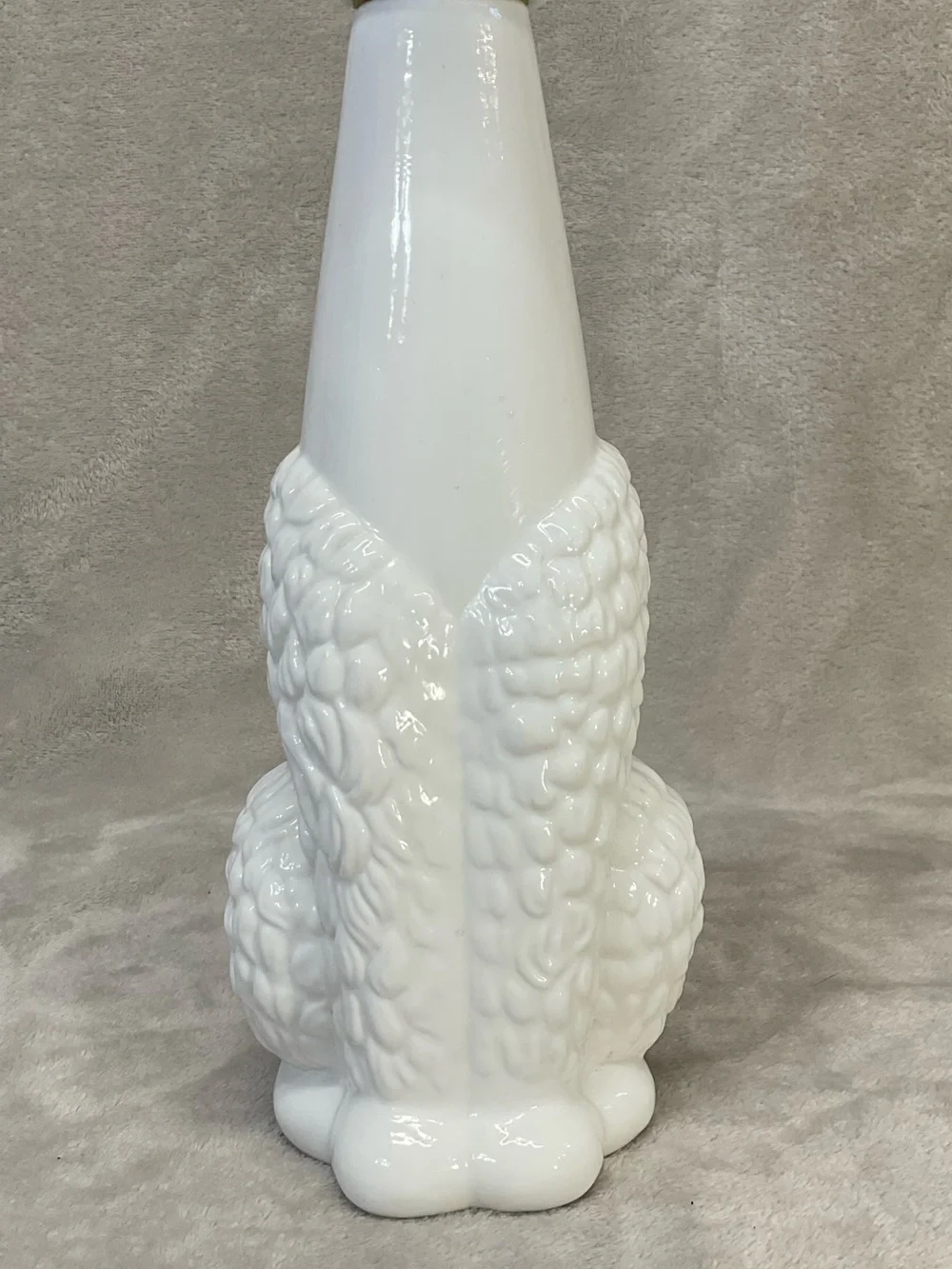 Vtg 60s 70s Poodle Dog Milk Glass Figural Wine Decanter